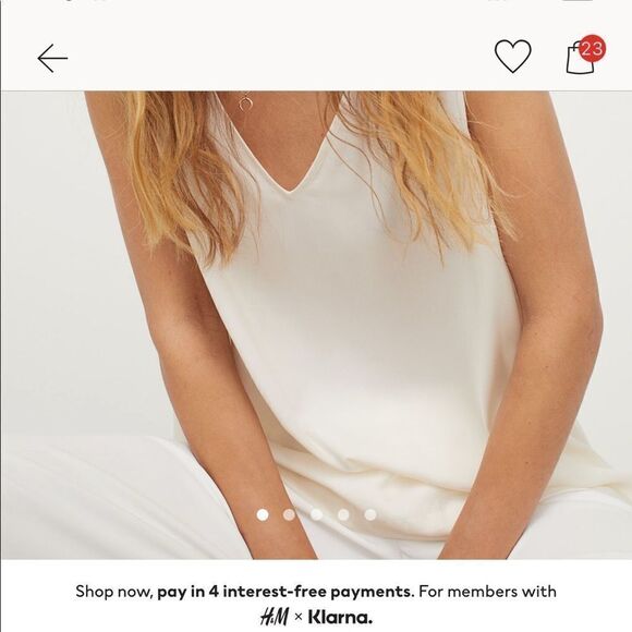 𝅺h&m sleeveless satin blouse . NWT - Picture 3 of 9